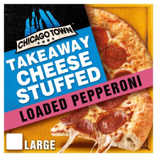 Chicago Town Takeaway Cheesy Stuffed Crust Pepperoni Large Pizza 640g