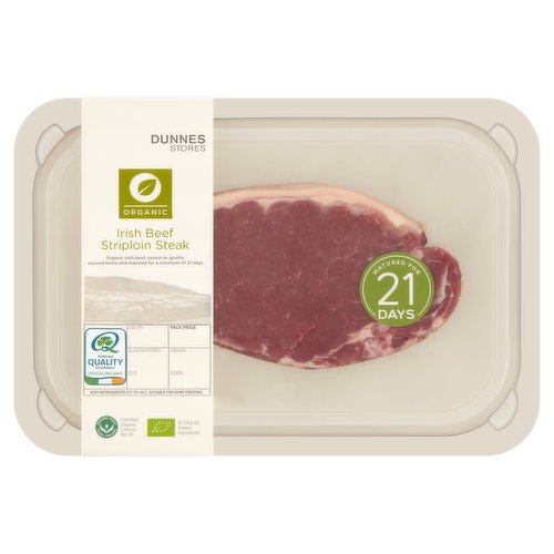 Dunnes Stores Organic Irish Beef Striploin Steak 220g