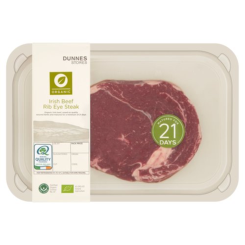 Dunnes Stores Organic Irish Beef Rib Eye Steak 220g