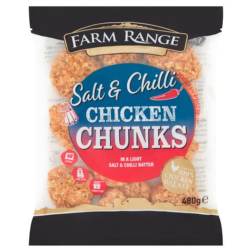 Farm Range Salt & Chilli Chicken Chunks 480g