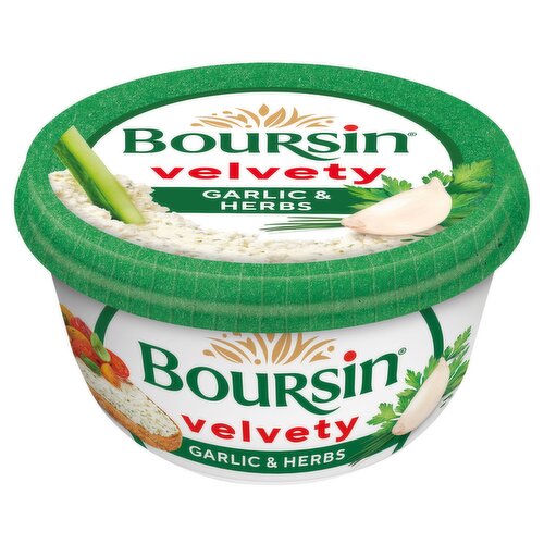 BOURSIN Velvety Garlic & Herbs Spreadable Soft Cream Cheese 125g