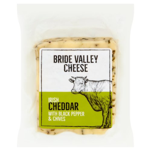 Sheridans Cheesemongers Bride Valley Cheddar with Black Pepper & Chives 120g