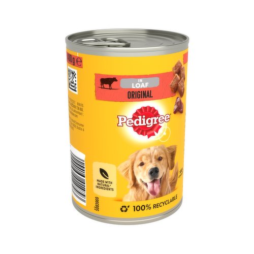 Pedigree Adult Wet Dog Food Tin Original in Loaf 400g