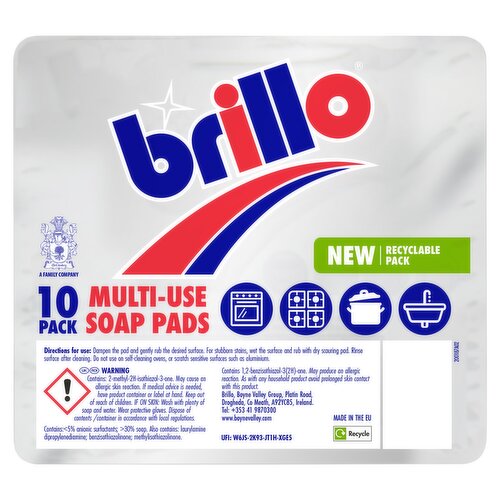 Brillo Pads Multi-Use Soap Pads For Household Cleaning Kitchen Steel Wool  Filled