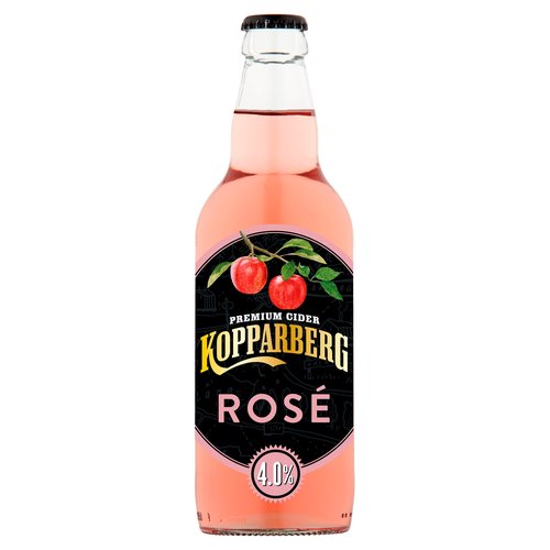 <br/><b>Pack Size</b><br/>500ml ℮<br/><b>General Alcohol Data</b><br/>Alcohol By Volume - 4.0<br/>Tasting Notes - Kopparberg Rosé is an apple cider, pink in colour and refreshingly fruity to taste<br/>Units - 2<br/><br/><b>Storage Type</b><br/>Ambient<br/><br/><b>Storage</b><br/>Best Before, See Front Label<br/><br/><b>Safety Statements</b><br/>Pregnancy Warning<br/><br/><b>Company Name</b><br/>Kopparbergs Bryggeri<br/><br/><b>Company Address</b><br/>714 82 Kopparberg,<br/>
Sweden.<br/><br/><b>Telephone Helpline</b><br/>+46 (0)580 886 02<br/><br/><b>Web Address</b><br/>www.kopparbergs.se<br/><br/><b>Return To</b><br/>Kopparbergs Bryggeri,<br/>
714 82 Kopparberg,<br/>
Sweden.<br/>
Consumer Contact: +46 (0)580 886 02<br/>
www.kopparbergs.se<br/><br/>