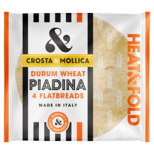 Crosta & Mollica Durum Wheat Piadina 4 Flatbreads 300g