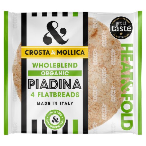 Crosta & Mollica Wholeblend Organic Piadina 4 Flatbreads 300g