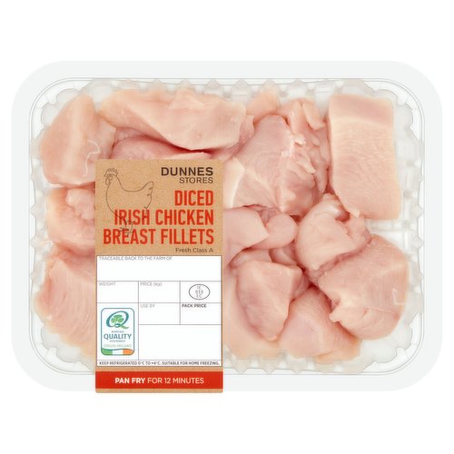 Dunnes Stores Diced Irish Chicken Breast Fillets 350g