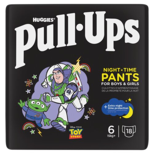 Huggies® Pull-Ups® Night Time Nappy Pants, Boy Size 6, 18 Pants