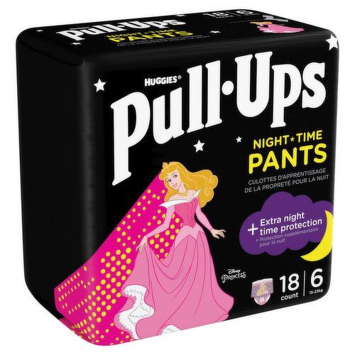 Huggies® Pull-Ups® Night Time Nappy Pants, Girl Size 6, 18 Pants