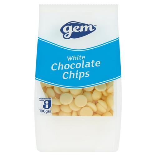 Gem White Chocolate Chips 100g