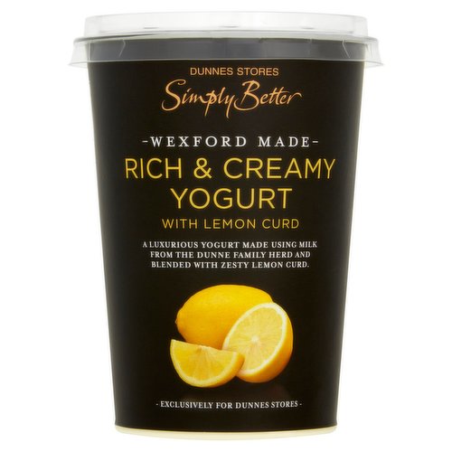 Dunnes Stores Simply Better Rich & Creamy Yogurt with Lemon Curd 450g