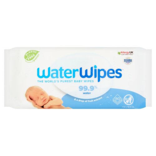 WaterWipes Plastic Free Baby Wipes 60pack