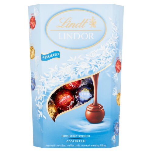 Lindt Lindor Milk & White Assorted Chocolate Truffles Box 337g