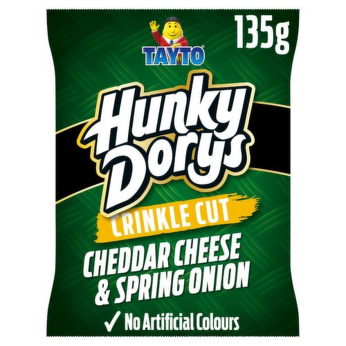 Tayto Hunky Dorys Cheddar Cheese & Spring Onion Flavour Crinkle Cut Potato Crisps 135g