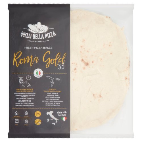 Quelli Della Pizza Roma Gold Fresh Pizza Bases 2 x 250g (500g)