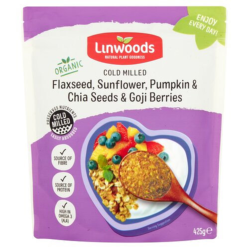 Linwoods Organic Cold Milled Flaxseed, Sunflower, Pumpkin & Chia Seeds & Goji Berries 425g