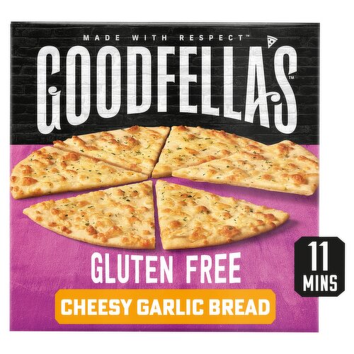 A Thin Gluten Free Stonebaked Pizza Base Topped with Garlic Oil & Mozzarella Cheese.<br/><br/><b>Further Description</b><br/>For a Sustainable Tomorrow<br/>
Making a difference with responsibly sourced and prepared food every day<br/>
goodfellaspizzas.com/our-sustainable-path<br/><br/><b>Features</b><br/>On a thin and crispy gluten free base<br/>Made with Respect<br/>Welcome to the Neighbourhood<br/>Gluten Free<br/>Suitable for Vegetarians<br/><br/><b>Lifestyle</b><br/>Gluten free<br/>Suitable for Vegetarians<br/><br/><b>Pack Size</b><br/>175g ℮<br/><br/><b>Usage Other Text</b><br/>This pack contains 4 servings<br/><br/><b>Usage Count</b><br/>Number of uses - Servings - 4<br/><br/><b>Recycling Info</b><br/>Carton - Recycle<br/>Film - Don't Recycle<br/><br/><br/><b>Ingredients</b><br/>Water<br/>Cornflour<br/>Garlic Oil (14%) (Rapeseed Oil, Garlic Purée, Palm Oil, Salt)<br/>Mozzarella Cheese (<span style='font-weight: bold;'>MILK</span>) (14%)<br/>Rice Flour<br/>Tapioca Starch<br/>Potato Starch<br/>Rapeseed Oil<br/>Potato Flakes<br/>Dried Yeast<br/>Dried Rice Sourdough<br/>Sugar<br/>Psyllium Husk Powder<br/>Thickener: Xanthan Gum<br/>Brown Rice Flour<br/>Raising Agents: Diphosphates, Sodium Carbonate<br/>Fructose<br/>Emulsifier: Mono and Diglycerides of Fatty Acids<br/>Potato Fibre<br/>Salt<br/>Parsley<br/><br/><b>Allergy Advice</b><br/>For allergens see ingredients in <span style='font-weight: bold;'>BOLD</span>.<br/><br/><br/><b>Storage Type</b><br/>Frozen<br/><br/><b>Storage and Usage Statements</b><br/>Keep Frozen<br/><br/><b>Storage</b><br/>Store frozen at -18°C or cooler. Do not refreeze after defrosting.<br/>
See top of pack for best before end date.<br/><br/><b>Storage Conditions</b><br/>Max Temp °C -18<br/><br/><b>Cooking Guidelines</b><br/>Oven cook - From Frozen - 1 For best results, cook from frozen. Preheat conventional oven to 200°C/ gas mark 6, or 180°C for fan oven. Appliances vary, these instructions are a guide only.<br/>
2 Remove all of the packaging and place the outer carton in recycling. Spread out all of the toppings for maximum deliciousness. Place a baking tray on the bottom of the oven.<br/>
3 Cook directly on top oven shelf, bake until golden for 11-13 minutes*. Allow pizza to cool slightly before eating, toppings can be very hot!<br/>
*Ready to eat in 11 Mins<br/><br/><b>Company Name</b><br/>Birds Eye Ltd. / Birds Eye Ireland Ltd.<br/><br/><b>Company Address</b><br/>Birds Eye Ltd.,<br/>
Freepost ADM3939,<br/>
London,<br/>
SW1A 1YS.<br/>
<br/>
Birds Eye Ireland Ltd.,<br/>
Monread Road,<br/>
Naas,<br/>
Co. Kildare,<br/>
W91 HE67,<br/>
Ireland.<br/><br/><b>Telephone Helpline</b><br/>UK: 0800 33 22 77<br/>ROI: 1800 817 358<br/><br/><b>Web Address</b><br/>www.Goodfellaspizzas.com<br/><br/><b>Return To</b><br/>We really want to know if you enjoyed your pizza.<br/>
Write, email, call or find us on social, we'd love to hear from you:<br/>
Birds Eye Ltd.,<br/>
Freepost ADM3939,<br/>
London,<br/>
SW1A 1YS.<br/>
<br/>
Birds Eye Ireland Ltd.,<br/>
Monread Road,<br/>
Naas,<br/>
Co. Kildare,<br/>
W91 HE67,<br/>
Ireland.<br/>
Customer Care Number:<br/>
UK: 0800 33 22 77<br/>
ROI: Callsave 1800 817 358<br/>
customerrelations@birdseye.co.uk<br/>
www.Goodfellaspizzas.com<br/>