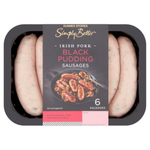 Dunnes Stores Simply Better 6 Irish Pork Black Pudding Sausages 380g