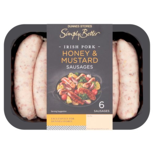 Dunnes Stores Simply Better 6 Irish Pork Honey & Mustard Sausages 380g