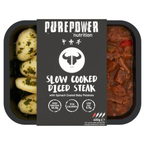 PUREPOWER Nutrition Slow Cooked Diced Steak with Baby Potatoes 400g