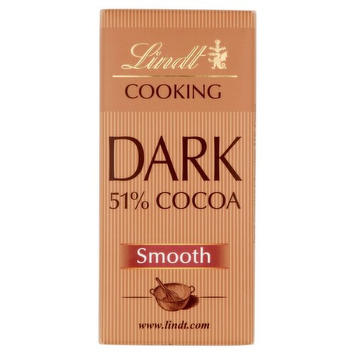 Lindt Cooking Chocolate Bar Dark 51% Cocoa 200g