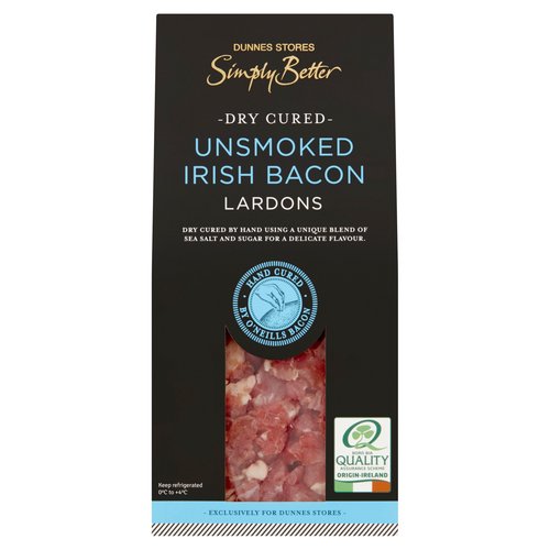 Dunnes Stores Simply Better Dry Cured Unsmoked Irish Bacon Lardons 130g