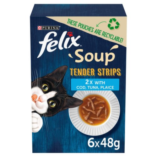 FELIX Soup Tender Strips Fish Selection Wet Cat Food 6x48g