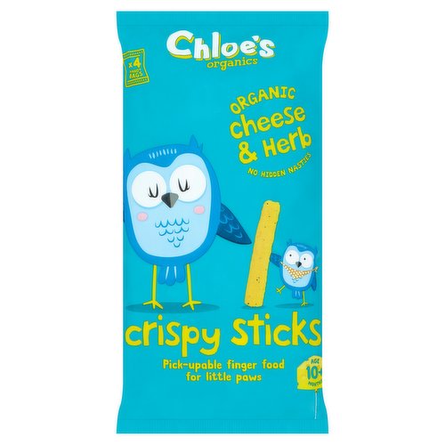 Chloe's Organics Organic Cheese & Herb Crispy Sticks Age 10+ Months 4 x 15g (60g)