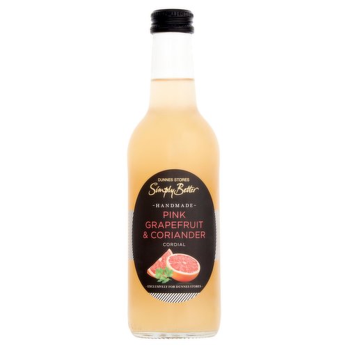 Dunnes Stores Simply Better Handmade Pink Grapefruit & Coriander Cordial 330ml