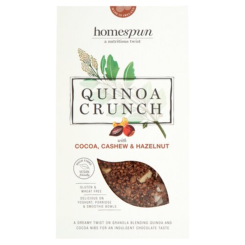 Homespun Quinoa Crunch with Cocoa, Cashew & Hazelnut 275g