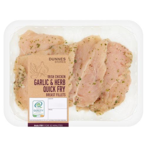 Dunnes Stores Irish Chicken Garlic & Herb Quick Fry Breast Fillets 300g