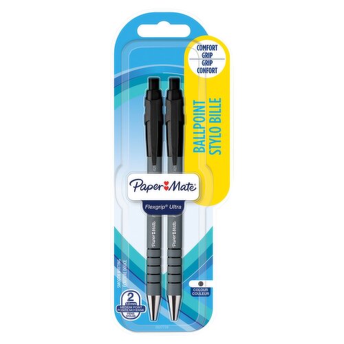 Paper Mate Flexgrip Ultra Retractable Ballpoint Pens Medium Point Black 2 Count