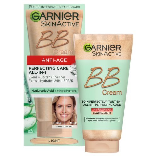 Garnier SkinActive Anti-Age BB Cream, Shade Light, Tinted Moisturiser SPF 25, 50ml