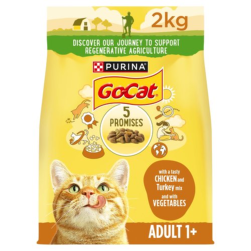 GO-CAT Chicken and Turkey Dry Cat Food 2kg