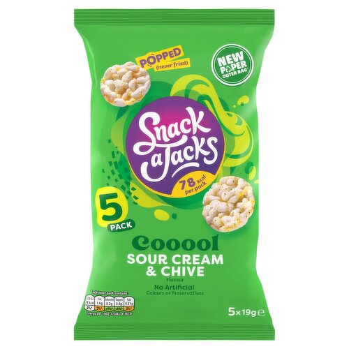 Snack a Jacks Sour Cream & Chive Multipack Rice Cakes Crisps 5x19g