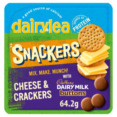 Dairylea Snackers Cheese & Crackers with Cadbury Dairy Milk Buttons 64.2g