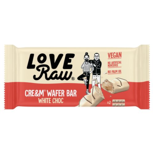 Love Raw White Choc Cream Wafer Bar 2 x 22.5g (45g)