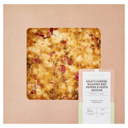 Baxter & Greene Goat's Cheese, Roasted Red Pepper & Pesto Quiche 800g