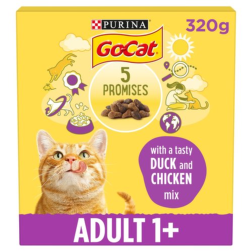 GO-CAT Chicken and Duck Dry Cat Food 320g