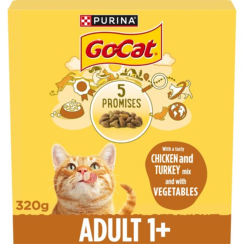 GO-CAT Chicken and Turkey Dry Cat Food 320g