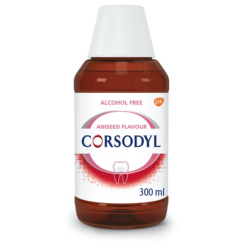 Corsodyl Gum Disease & Bleeding Gum Treatment Original Alcohol Free Mouthwash 300ml