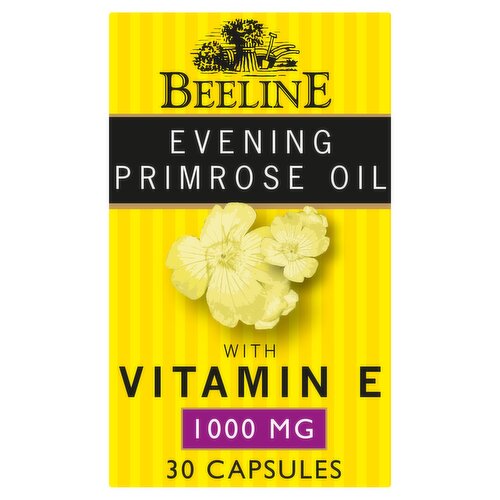 Beeline Evening Primrose Oil with Vitamin E Premium Strength 1000mg One-A-Day 30 Capsules