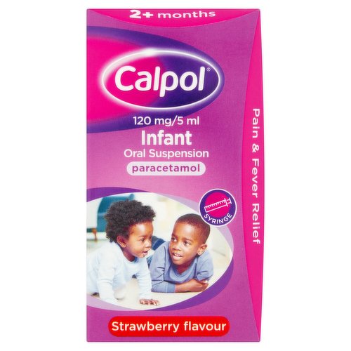 Calpol 120 mg/5 ml Infant Oral Suspension Strawberry Flavour 2+ Months 60ml