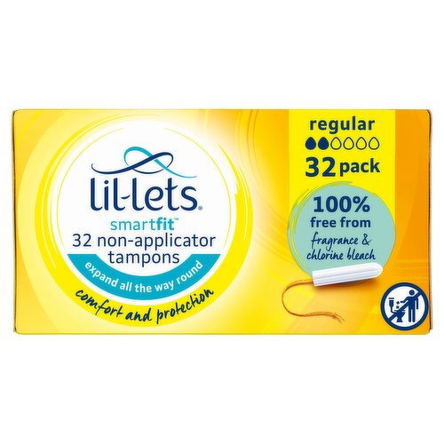 Lil-Lets Smartfit 32 Non-Applicator Tampons Regular