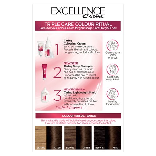 L'Oreal Excellence 4 Natural Dark Brown Permanent Hair Dye L'Oreal Excellence 4 Natural Dark Brown Permanent Hair Dye