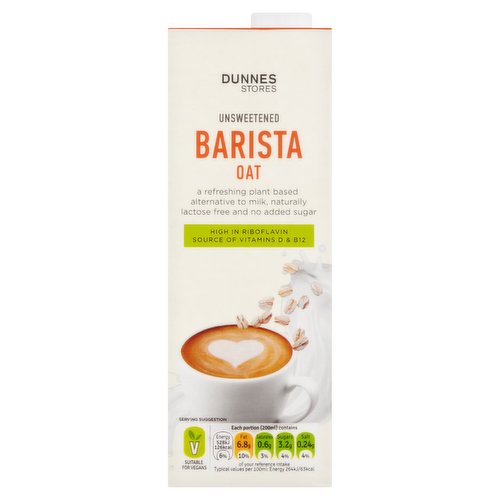 Dunnes Stores Unsweetened Barista Oat 1 Litre