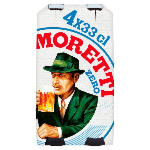 Birra Moretti Genuine Italian Zero Alcohol Free Lager Beer 4 x 330 ml bottle