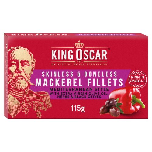 King Oscar Skinless & Boneless Mackerel Fillets Mediterranean Style 115g