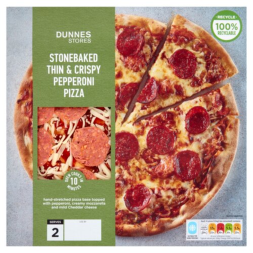 Dunnes Stores Stonebaked Thin & Crispy Pepperoni Pizza 334g